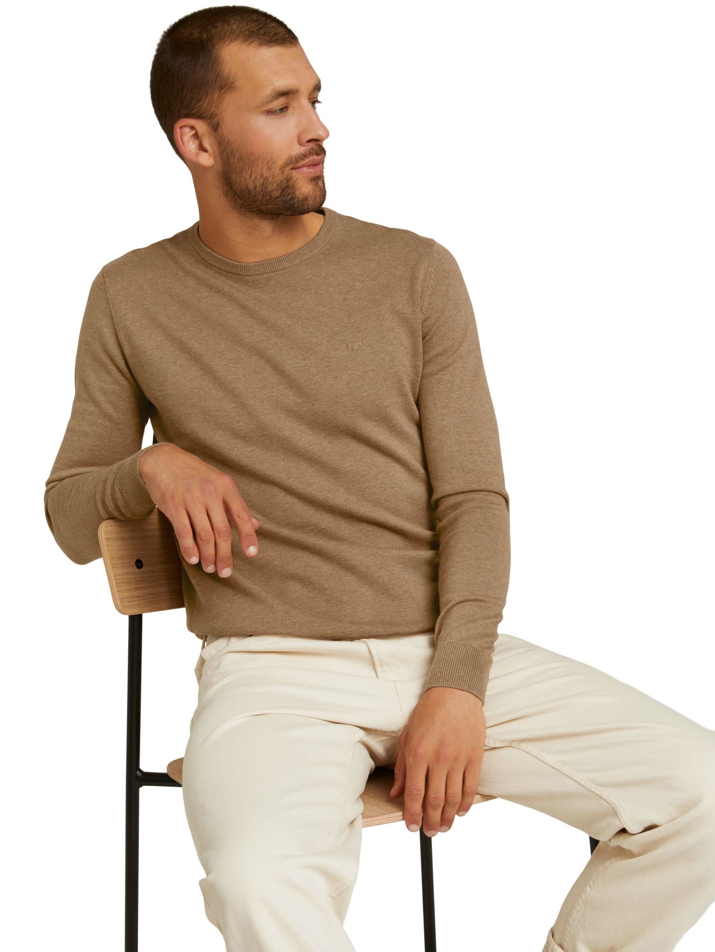 Tom Tailor Melierter Strickpullover Rundhalsausschnitt