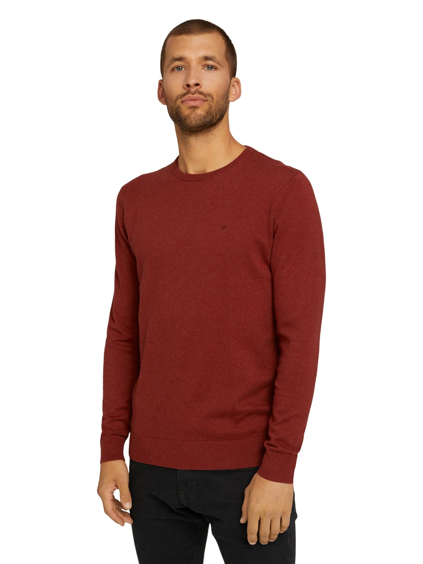 Tom Tailor Melierter Strickpullover Rundhalsausschnitt