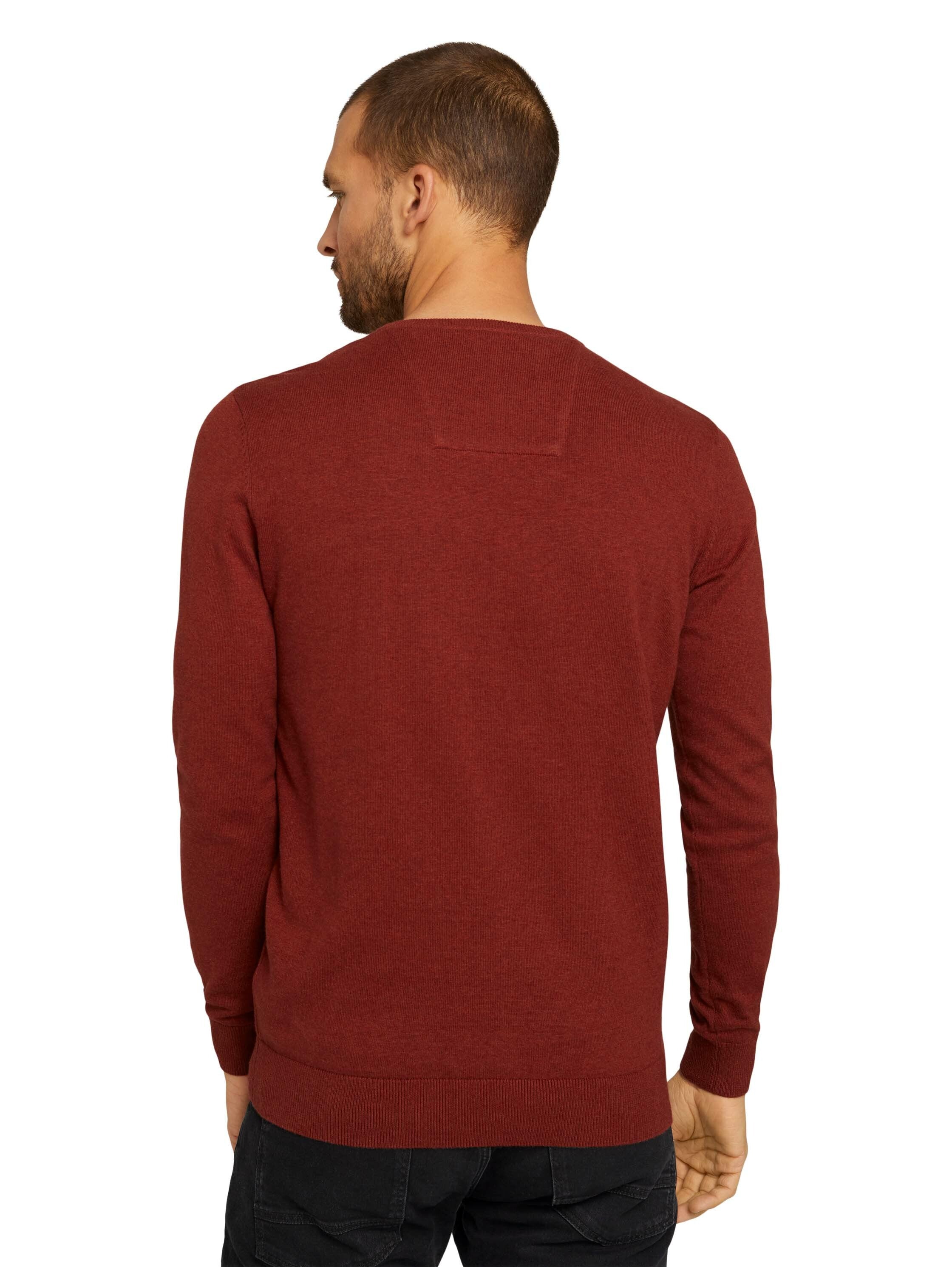 Tom Tailor Melierter Strickpullover Rundhalsausschnitt