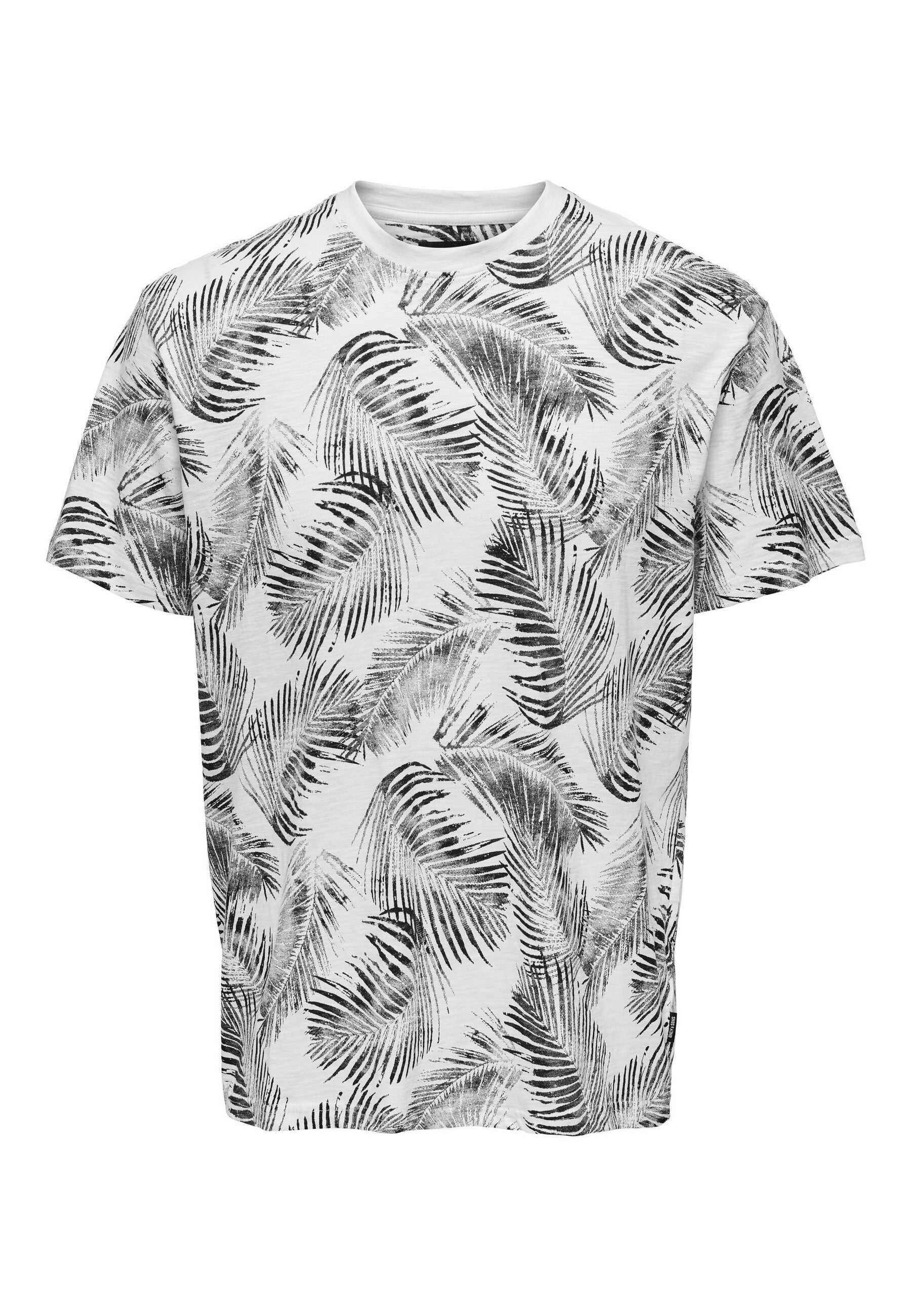 Only & Sons Perry Life Reg Leaf AOP Kurzarmshirt