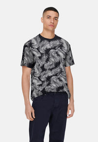 Only & Sons Perry Life Reg Leaf AOP Kurzarmshirt