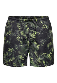 Only & Sons Ted Life Leafes Swimshorts mit Tunnelzug
