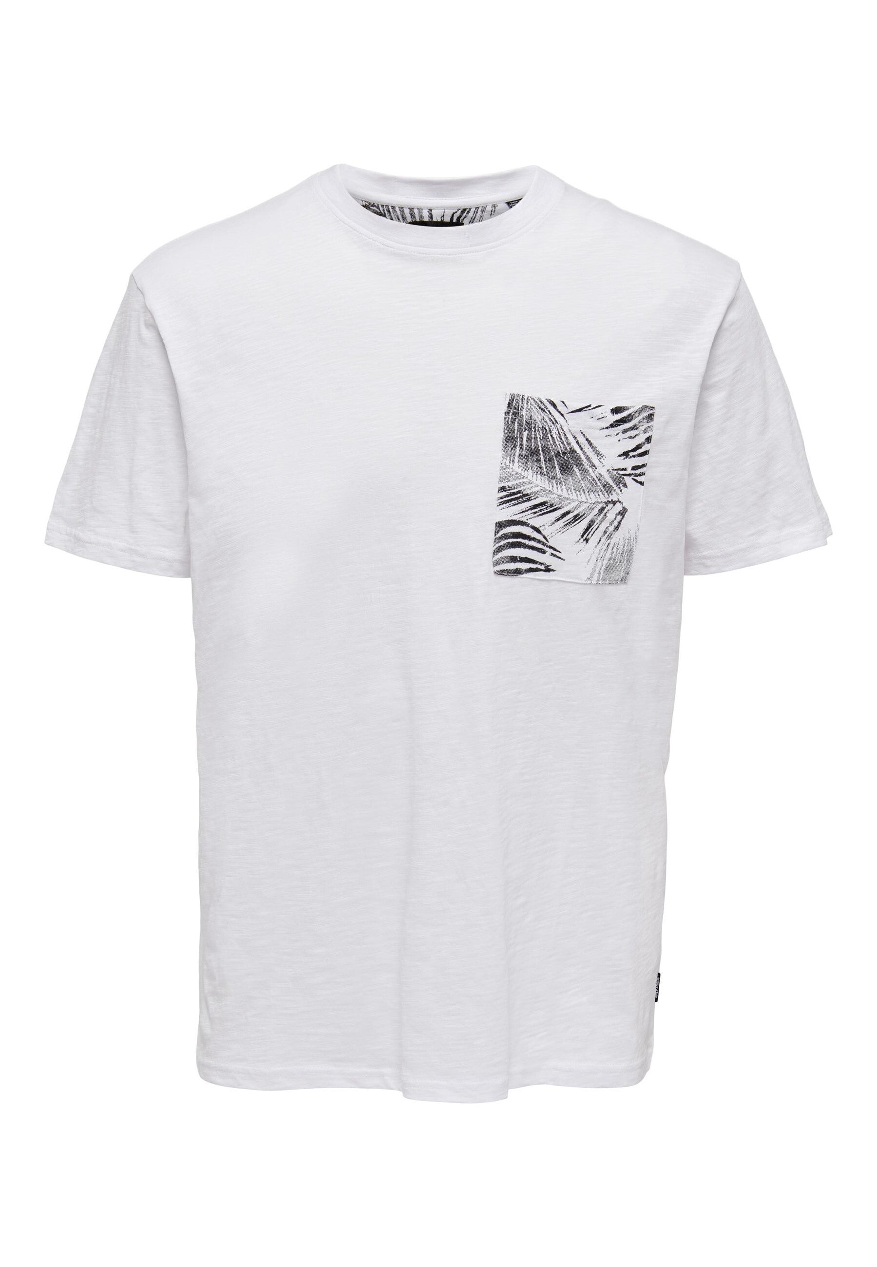 Only & Sons Perry Life Reg Leaf Kurzarmshirt mit Brusttasche