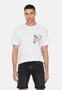 Only & Sons Perry Life Reg Leaf Kurzarmshirt mit Brusttasche