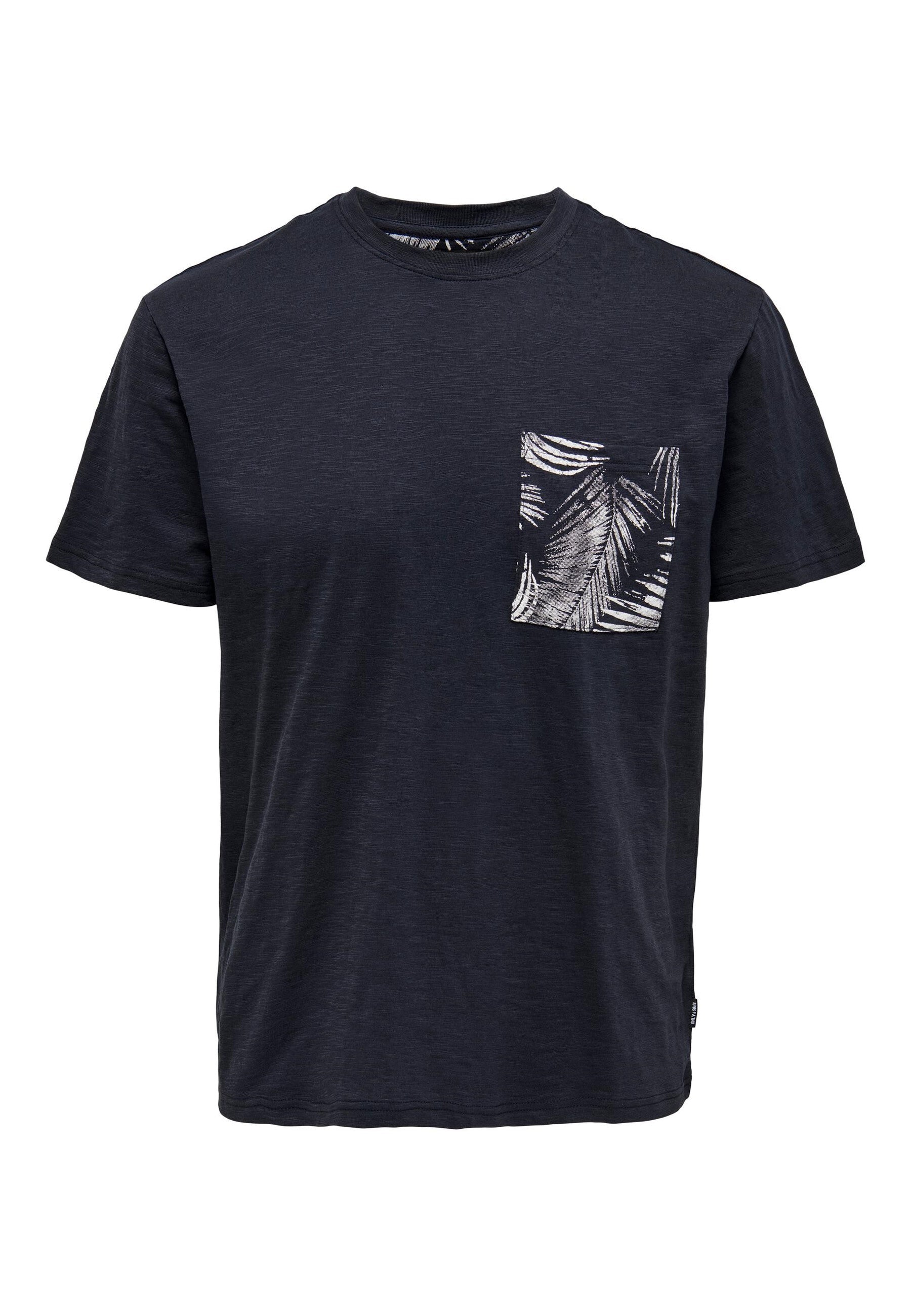 Only & Sons Perry Life Reg Leaf Kurzarmshirt mit Brusttasche
