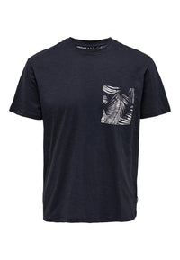 Only & Sons Perry Life Reg Leaf Kurzarmshirt mit Brusttasche