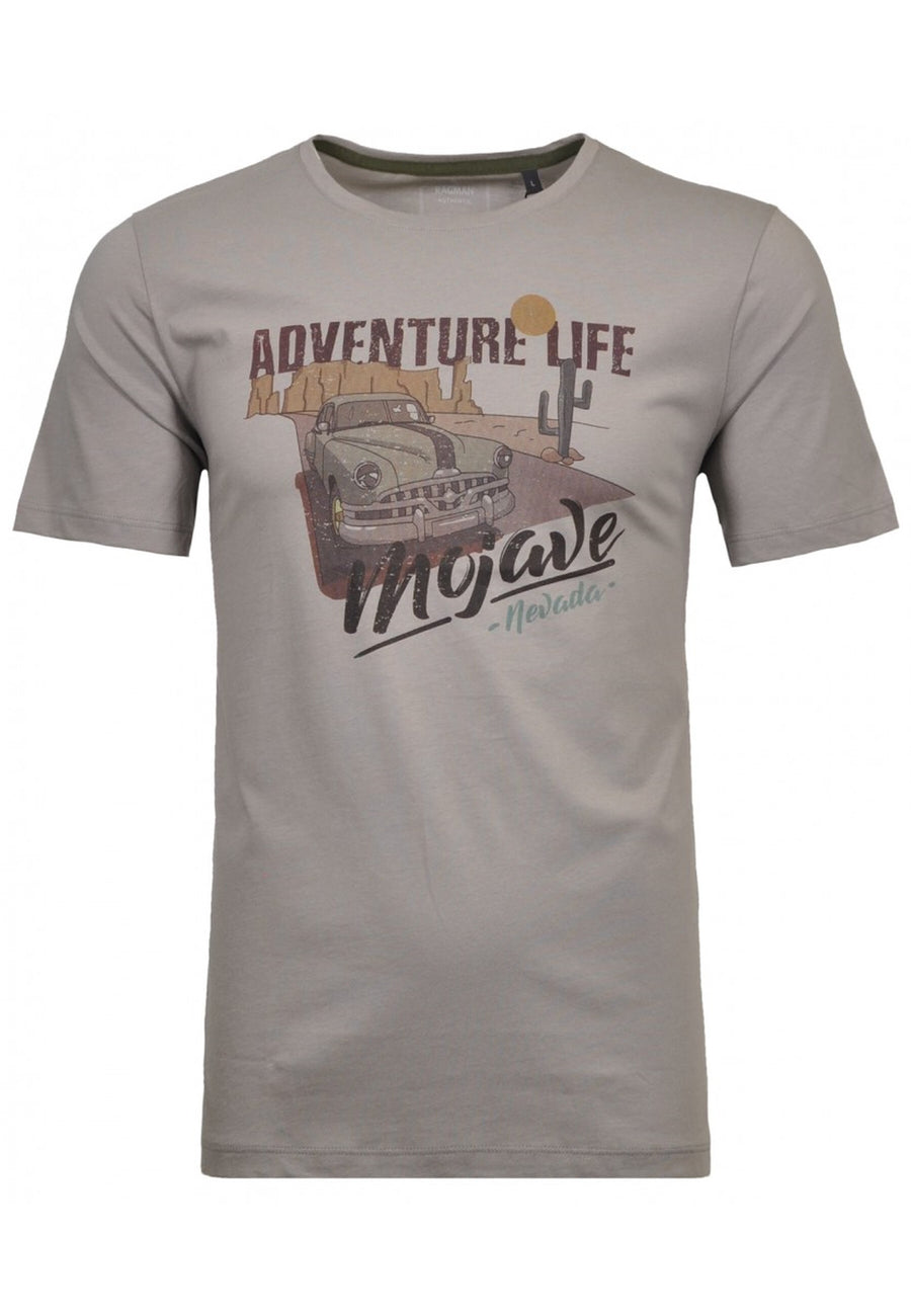 Ragman Rundhals-T-Shirt aus Baumwolle mit Print