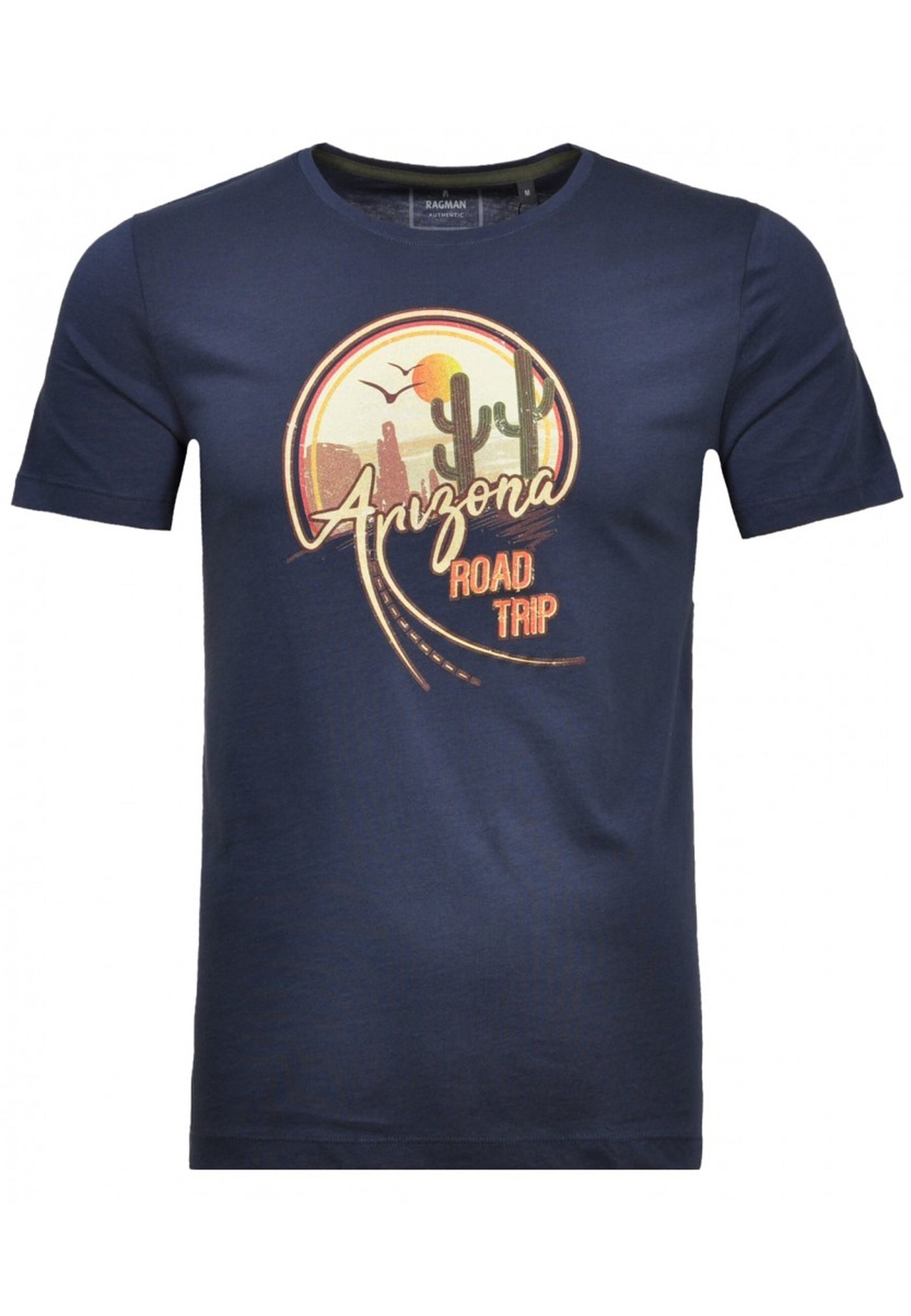 Ragman Rundhals-T-Shirt aus Baumwolle mit Print