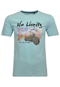 Ragman Rundhals-T-Shirt aus Baumwolle mit Print