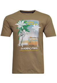 Ragman Rundhals-T-Shirt aus Baumwolle mit Print