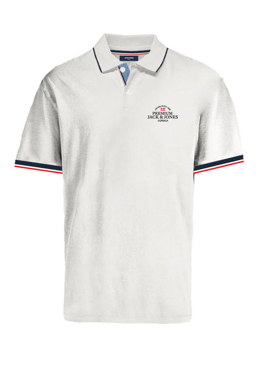 Jack & Jones Piqué-Poloshirt BLUWAVE POLO SS mit Rippbündchen und Logo-Stitching