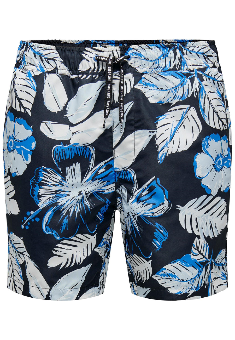 Only & Sons Badeshorts ONSTHOR SWIM MID FLOWER mit Tunnelzug und Alloverprint
