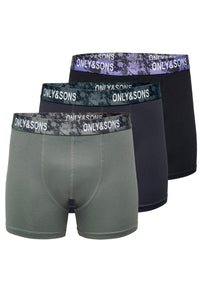 Only & Sons Boxershorts ONSFITZ PRINT im 3 Pack mit elastischem Bund und Logoprint