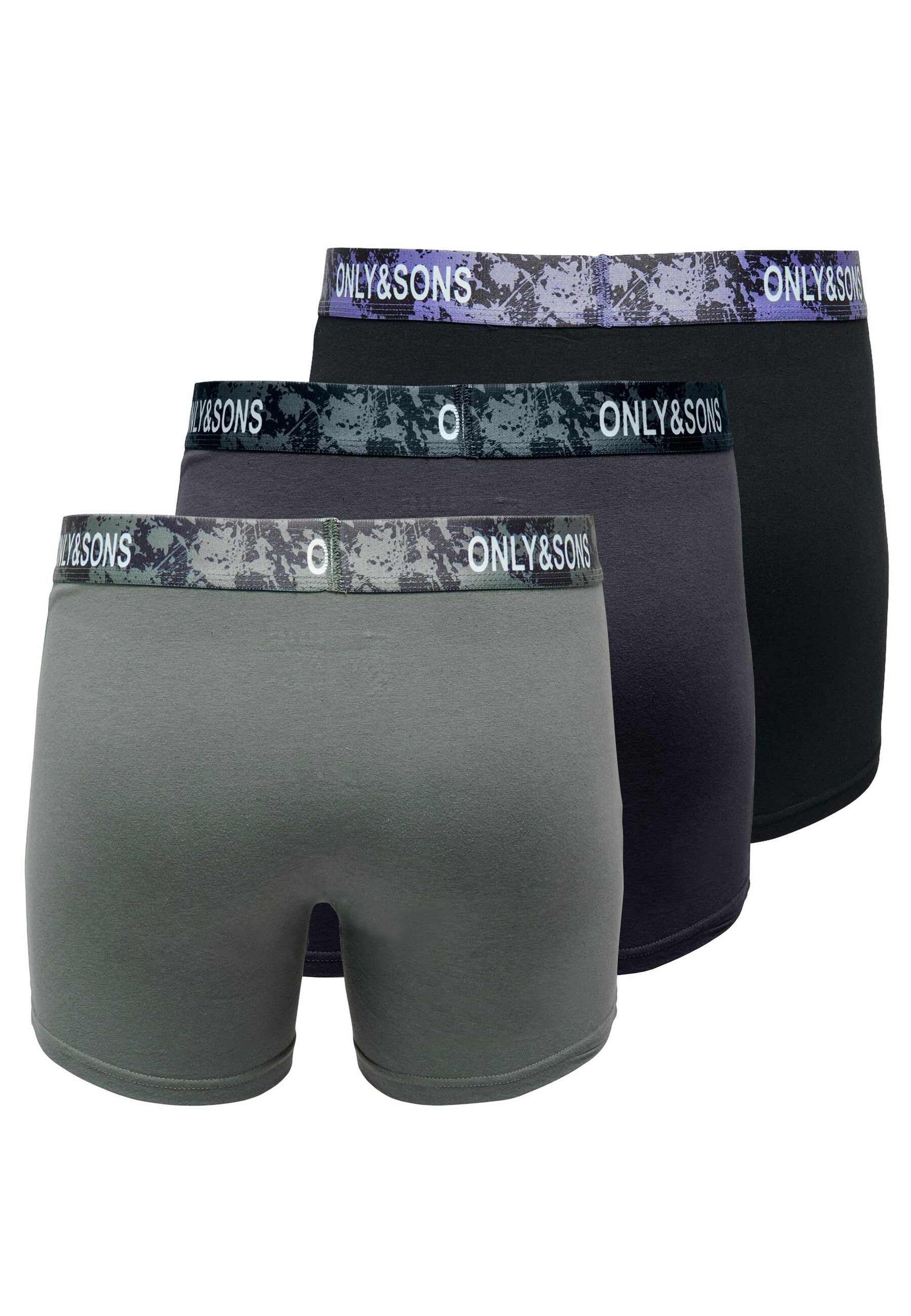 Only & Sons Boxershorts ONSFITZ PRINT im 3 Pack mit elastischem Bund und Logoprint