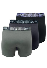 Only & Sons Boxershorts ONSFITZ PRINT im 3 Pack mit elastischem Bund und Logoprint