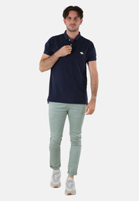 DEELUXE Unifarbenes Kurzarm-T-Shirt PLAYING mit Polokragen und Knopfleiste in normaler Passform