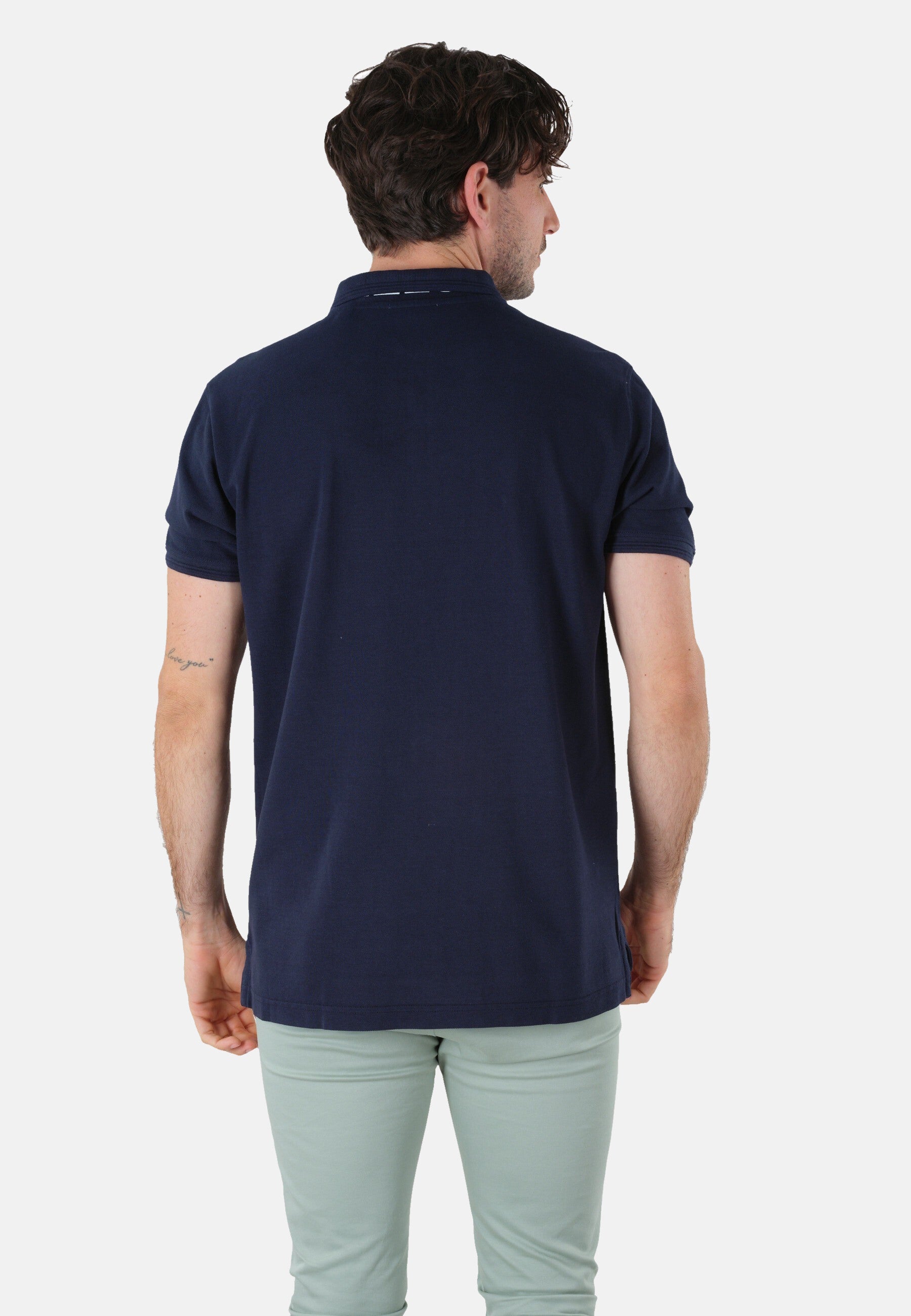 DEELUXE Unifarbenes Kurzarm-T-Shirt PLAYING mit Polokragen und Knopfleiste in normaler Passform