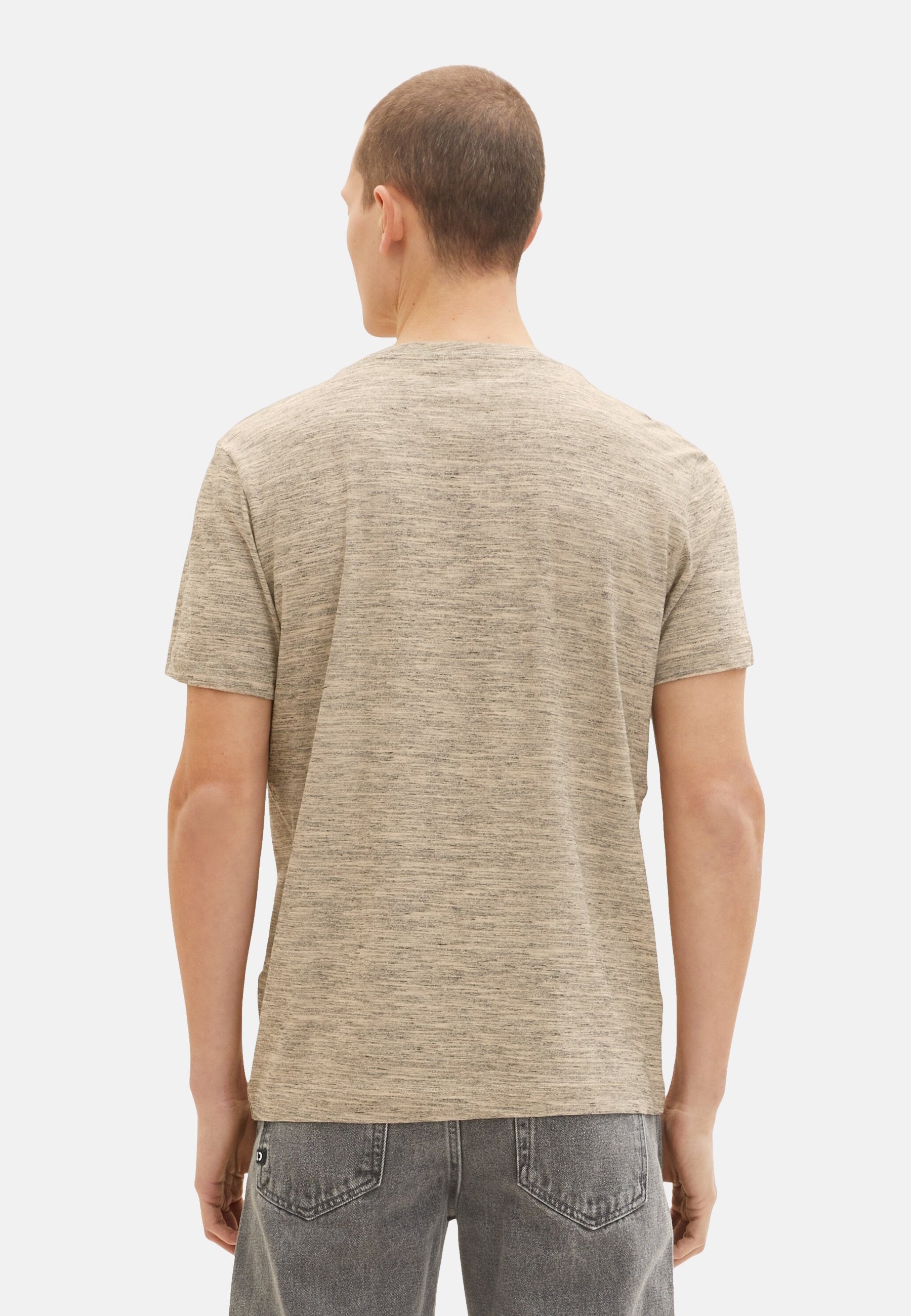 Tom Tailor Kurzarmshirt in Melange-Optik mit Brusttasche