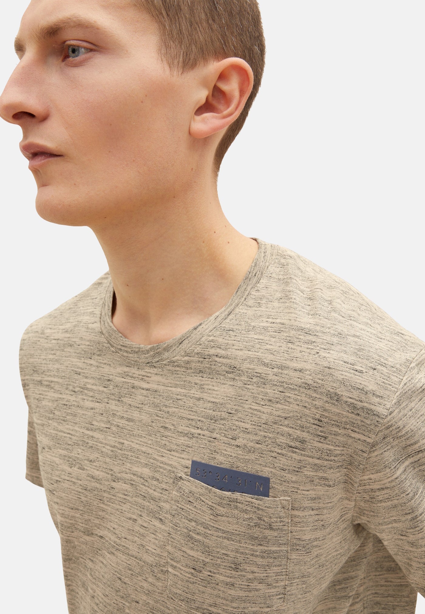 Tom Tailor Kurzarmshirt in Melange-Optik mit Brusttasche