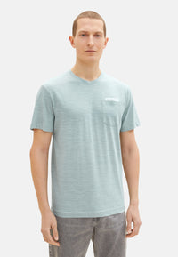 Tom Tailor Kurzarmshirt in Melange-Optik mit Brusttasche