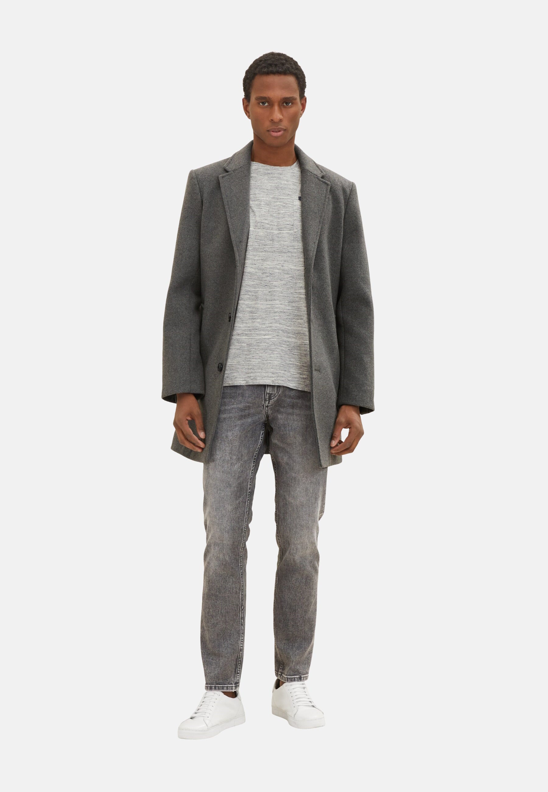 Tom Tailor Kurzarmshirt in Melange-Optik mit Brusttasche