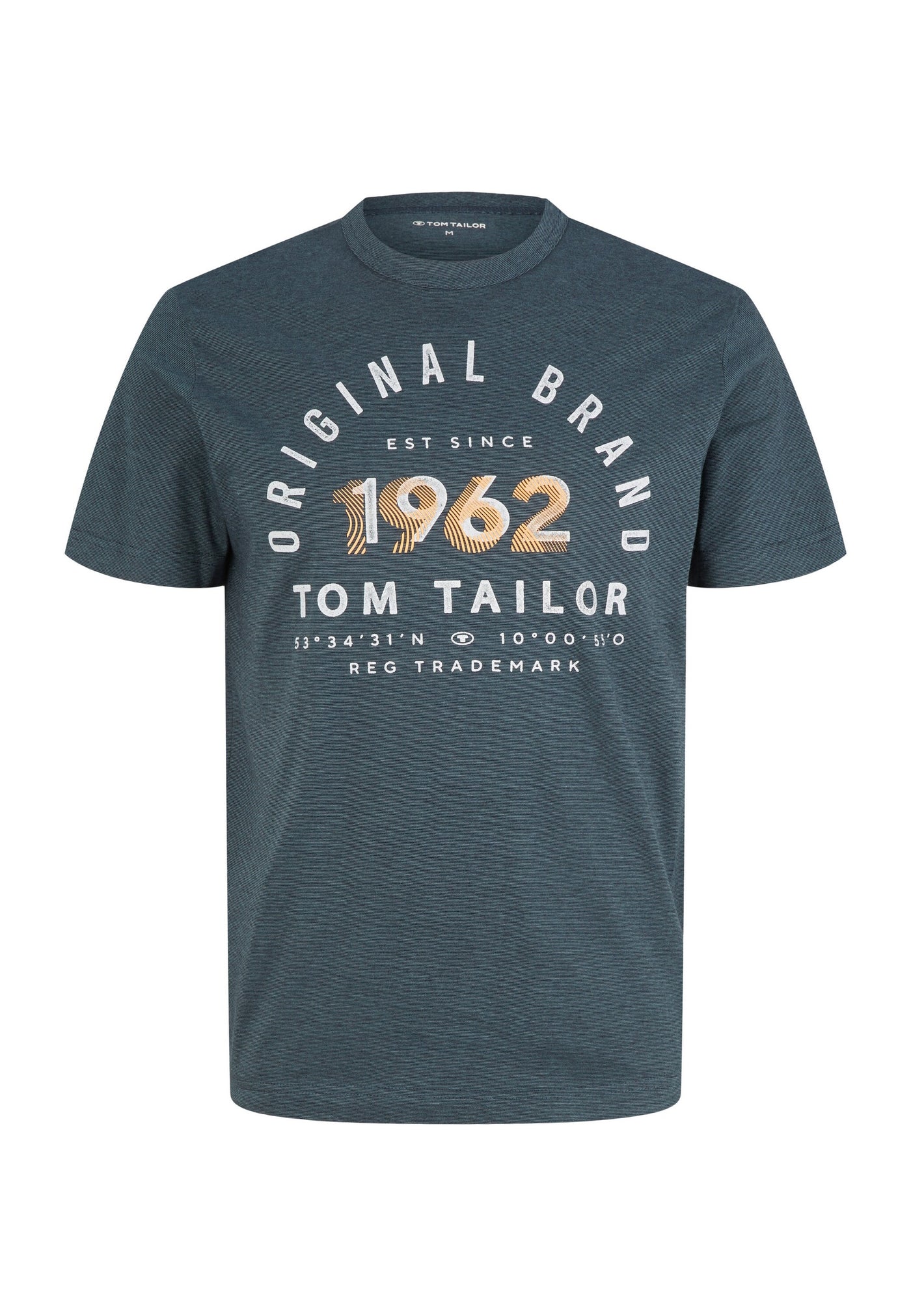 Tom Tailor Gestreiftes Kurzarmshirt mit Rundhalsausschnitt und Print
