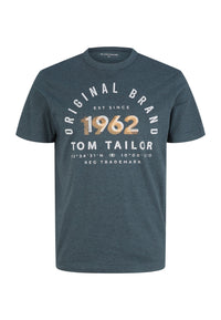 Tom Tailor Gestreiftes Kurzarmshirt mit Rundhalsausschnitt und Print