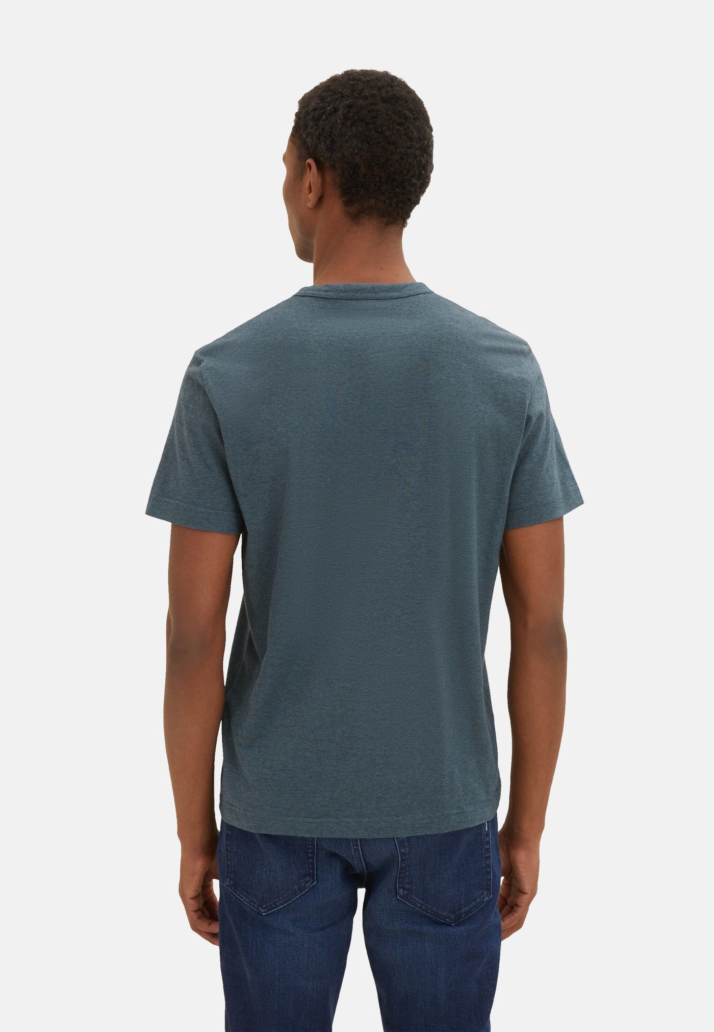 Tom Tailor Gestreiftes Kurzarmshirt mit Rundhalsausschnitt und Print