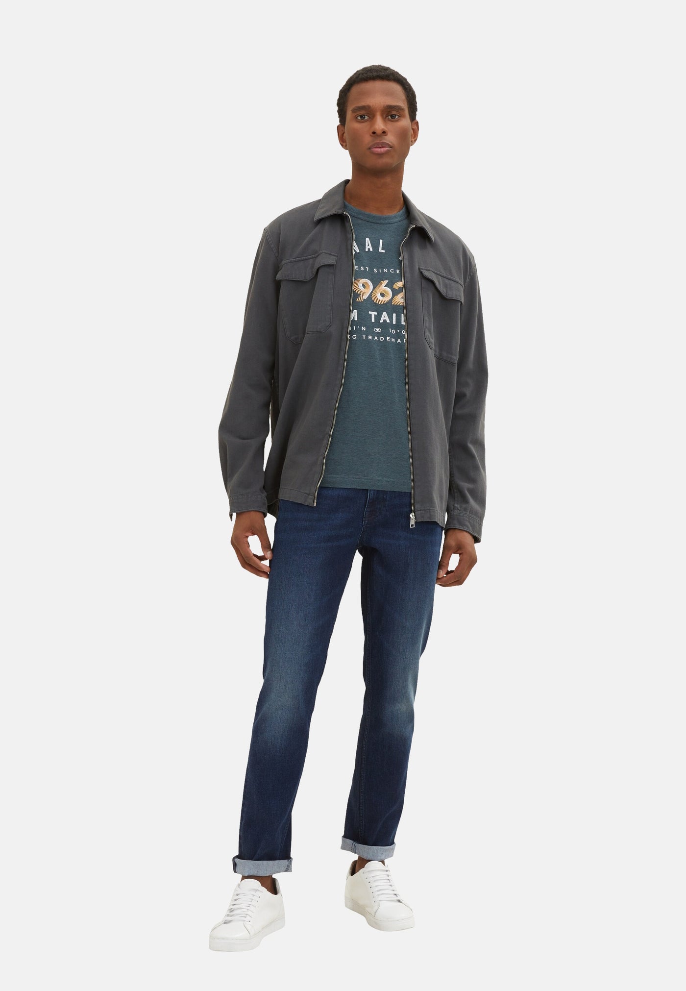 Tom Tailor Gestreiftes Kurzarmshirt mit Rundhalsausschnitt und Print