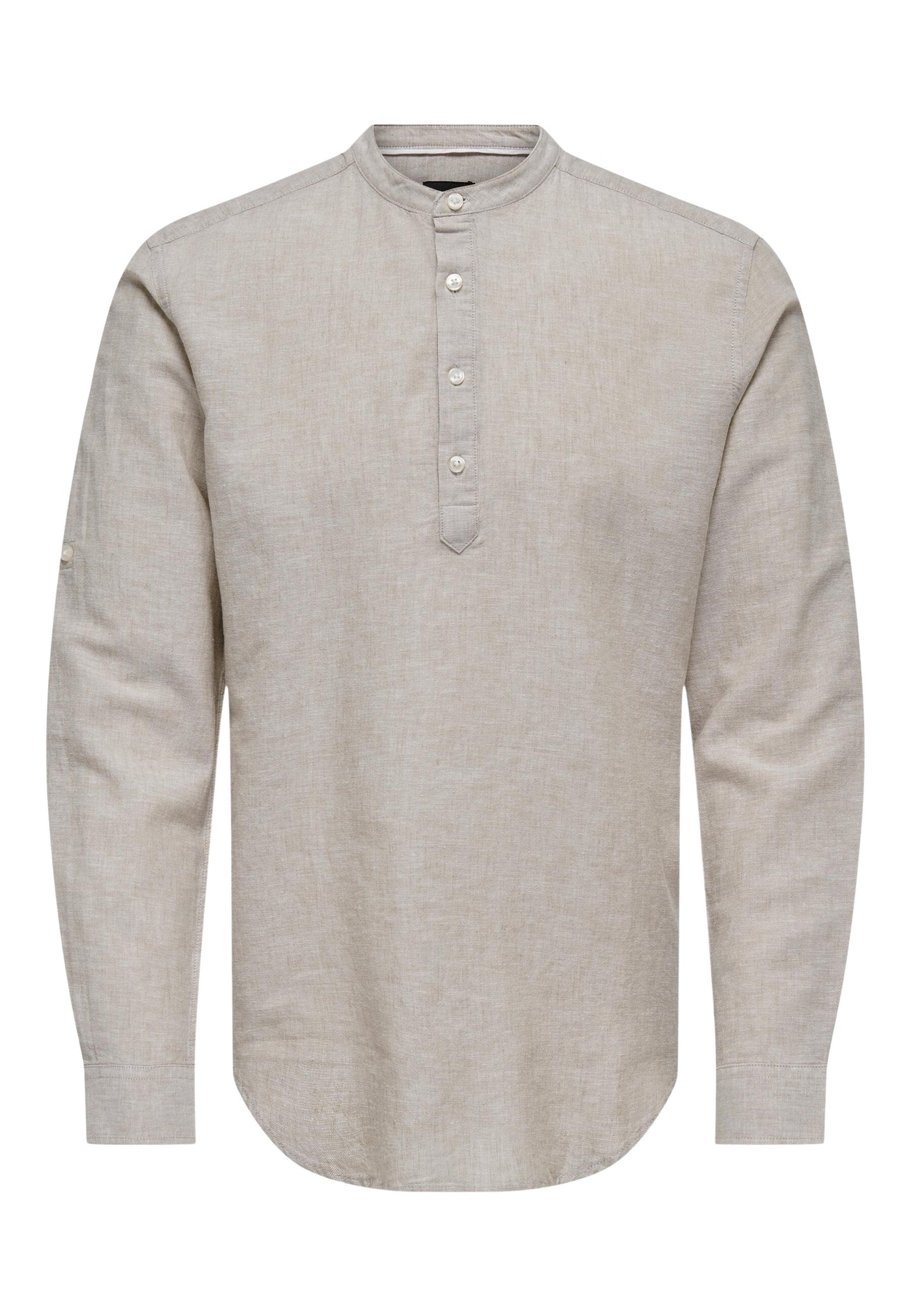 Only & Sons Slim Fit Freizeithemd Caiden Halfplackt mit Maokragen und kurzer Knopfleiste