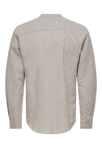 Only & Sons Slim Fit Freizeithemd Caiden Halfplackt mit Maokragen und kurzer Knopfleiste