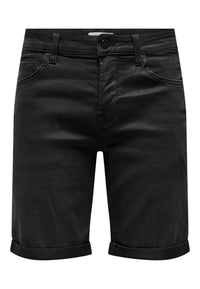 Only & Sons PLY REG BLK JOG SHT PK 8581 DNM kurze Jeanshose