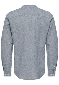 Only & Sons Slim Fit Freizeithemd Caiden Halfplackt mit Maokragen und kurzer Knopfleiste