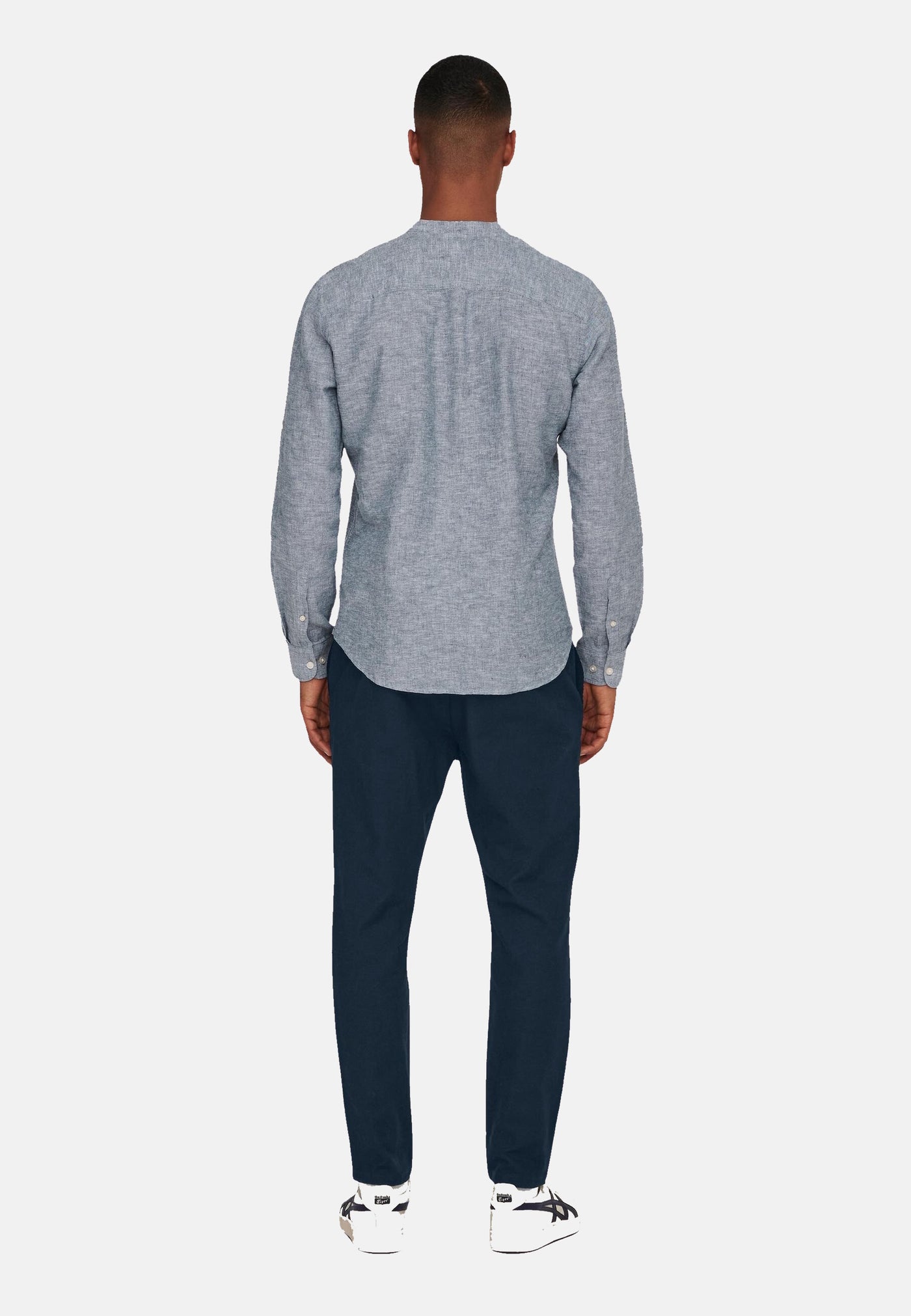 Only & Sons Slim Fit Freizeithemd Caiden Halfplackt mit Maokragen und kurzer Knopfleiste