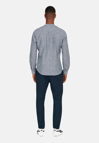 Only & Sons Slim Fit Freizeithemd Caiden Halfplackt mit Maokragen und kurzer Knopfleiste