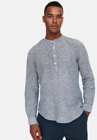 Only & Sons Slim Fit Freizeithemd Caiden Halfplackt mit Maokragen und kurzer Knopfleiste