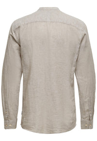 Only & Sons Slim Fit Freizeithemd Caiden Solid mit Maokragen und durchgehender Knopfleiste