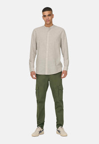 Only & Sons Slim Fit Freizeithemd Caiden Solid mit Maokragen und durchgehender Knopfleiste