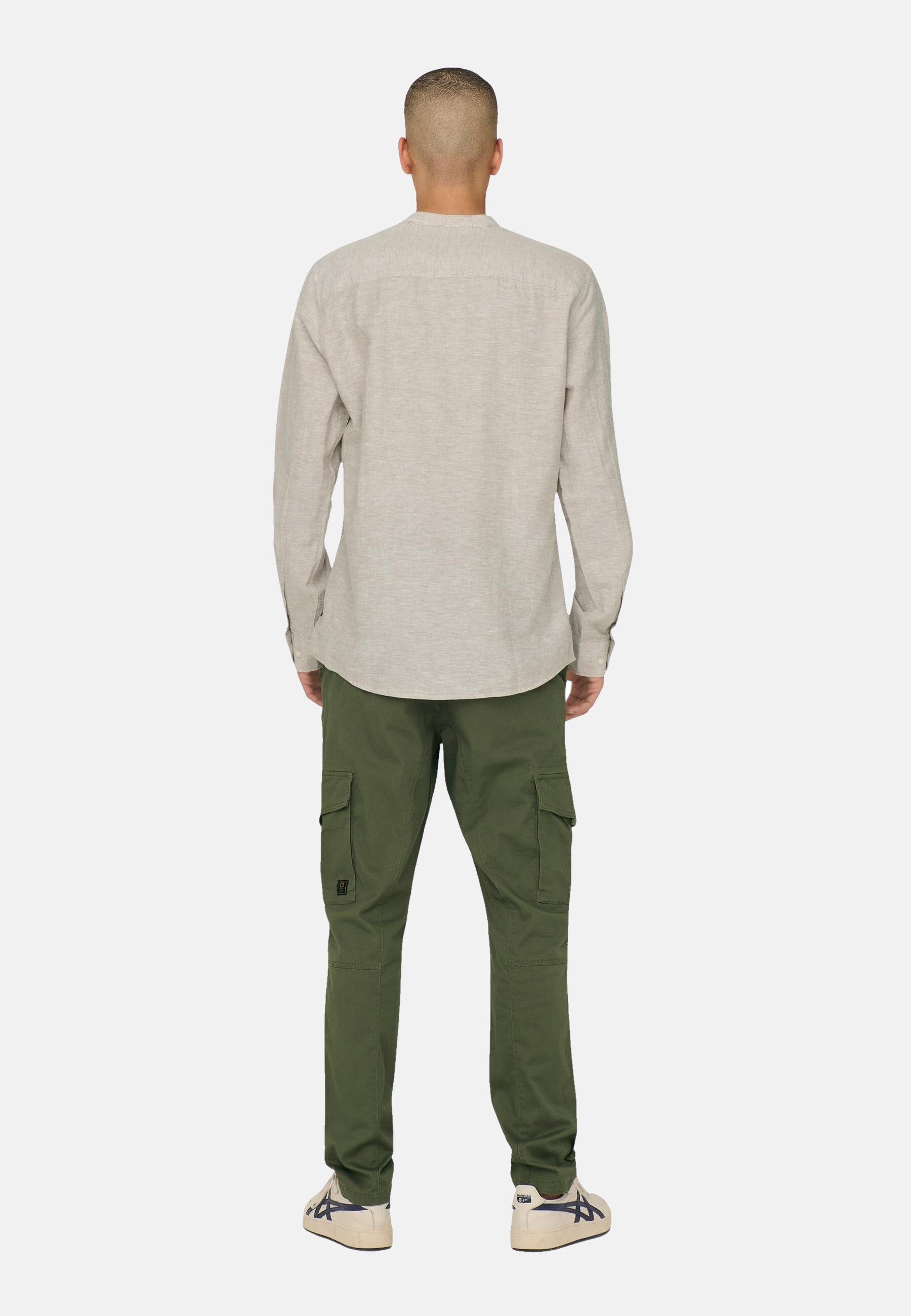 Only & Sons Slim Fit Freizeithemd Caiden Solid mit Maokragen und durchgehender Knopfleiste