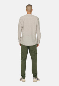 Only & Sons Slim Fit Freizeithemd Caiden Solid mit Maokragen und durchgehender Knopfleiste