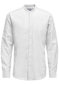 Only & Sons Slim Fit Freizeithemd Caiden Solid mit Maokragen und durchgehender Knopfleiste