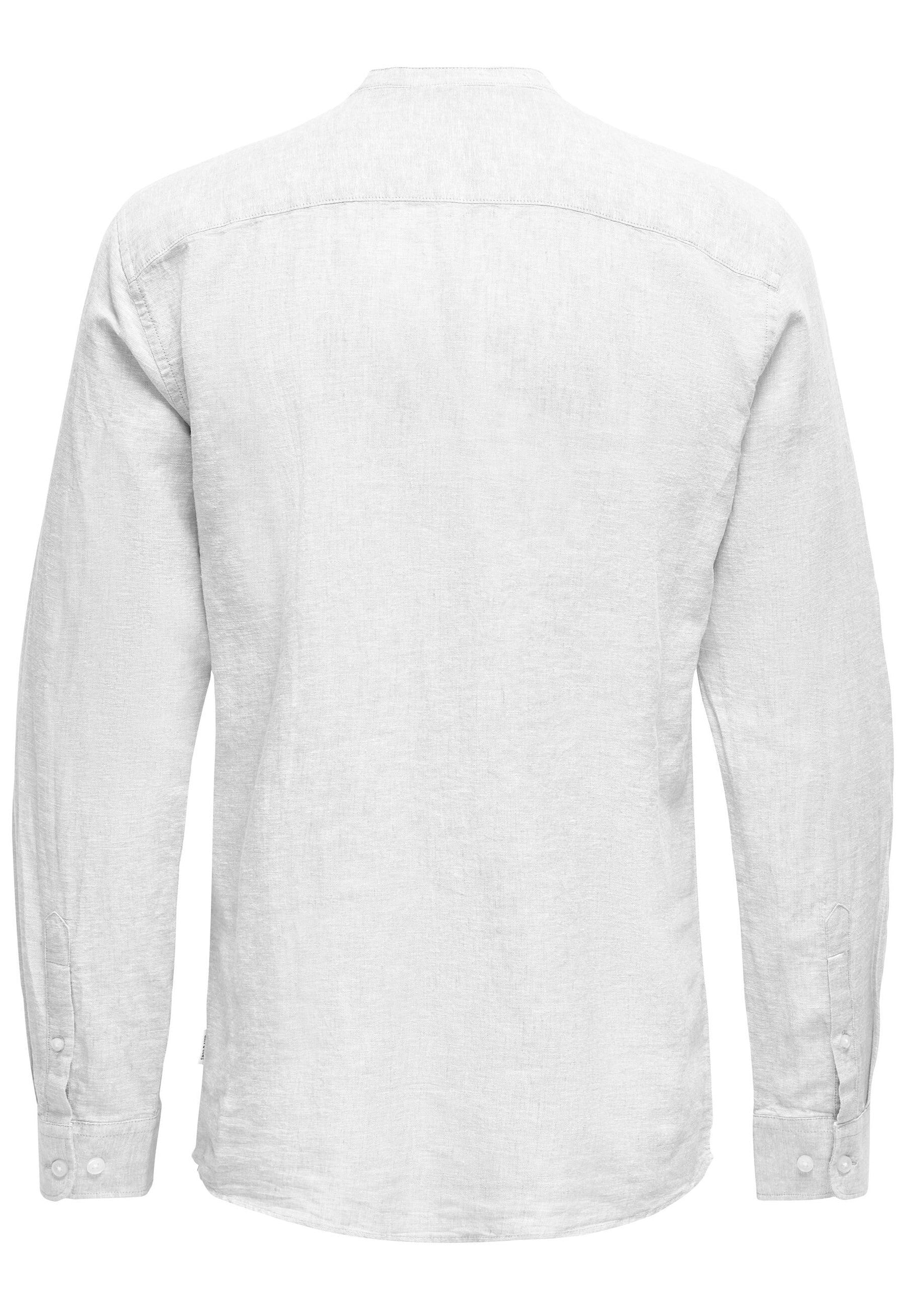 Only & Sons Slim Fit Freizeithemd Caiden Solid mit Maokragen und durchgehender Knopfleiste