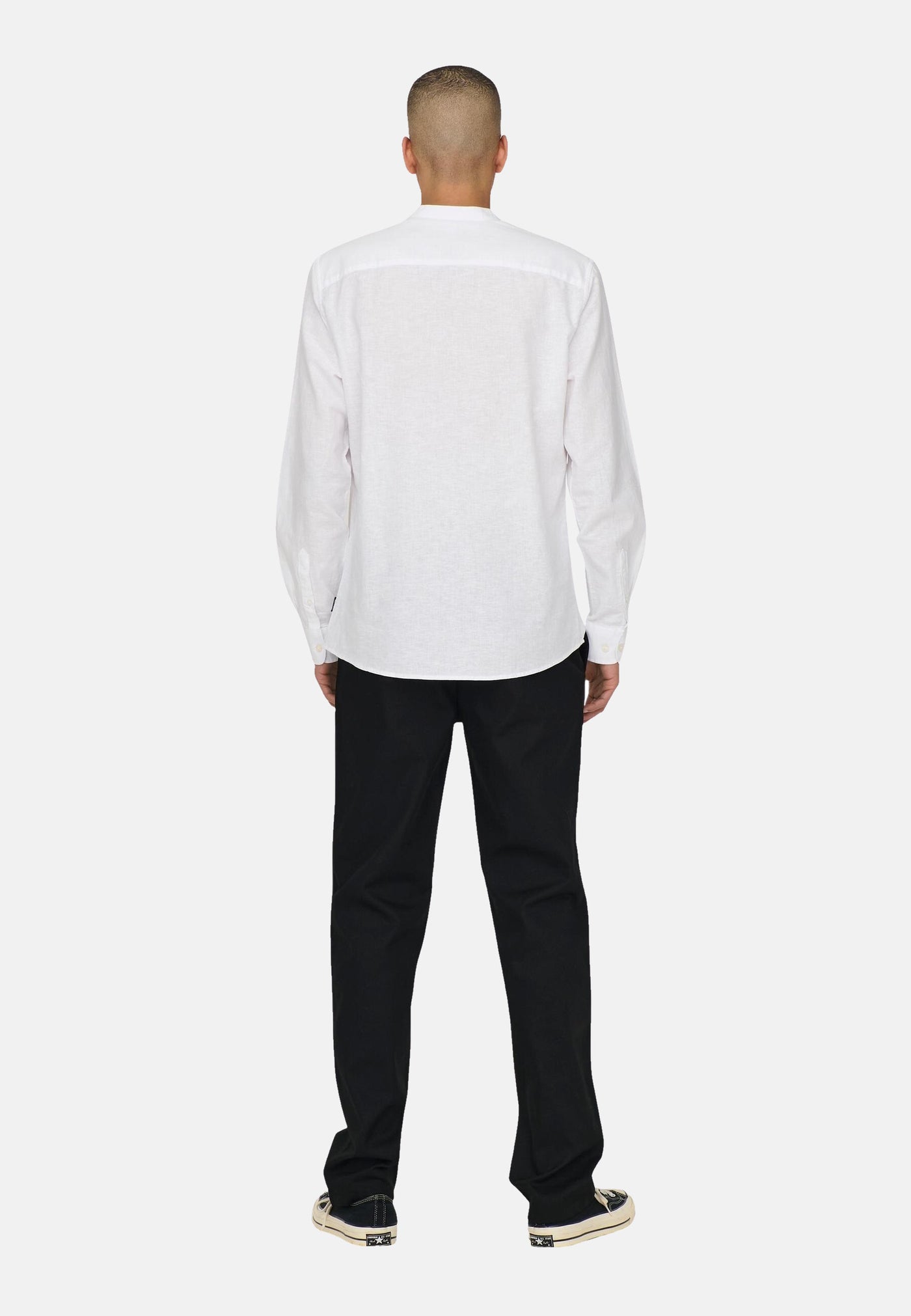 Only & Sons Slim Fit Freizeithemd Caiden Solid mit Maokragen und durchgehender Knopfleiste