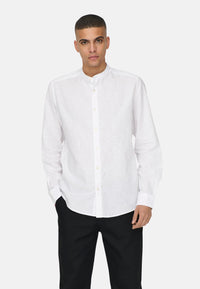 Only & Sons Slim Fit Freizeithemd Caiden Solid mit Maokragen und durchgehender Knopfleiste