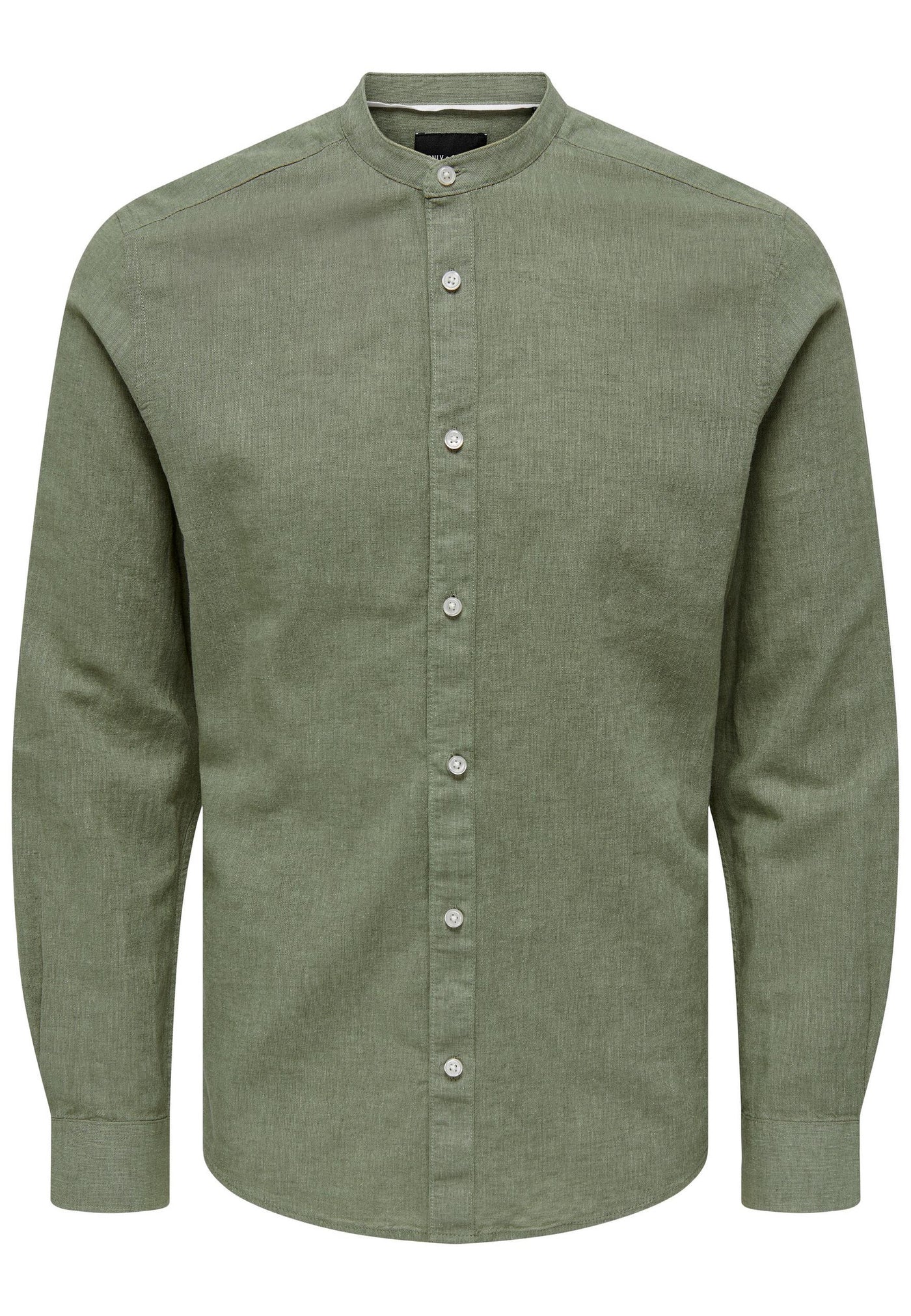 Only & Sons Slim Fit Freizeithemd Caiden Solid mit Maokragen und durchgehender Knopfleiste