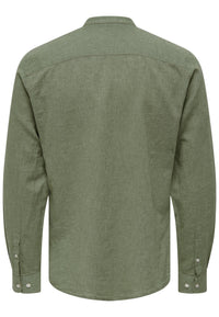 Only & Sons Slim Fit Freizeithemd Caiden Solid mit Maokragen und durchgehender Knopfleiste