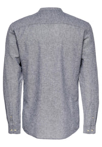 Only & Sons Slim Fit Freizeithemd Caiden Solid mit Maokragen und durchgehender Knopfleiste