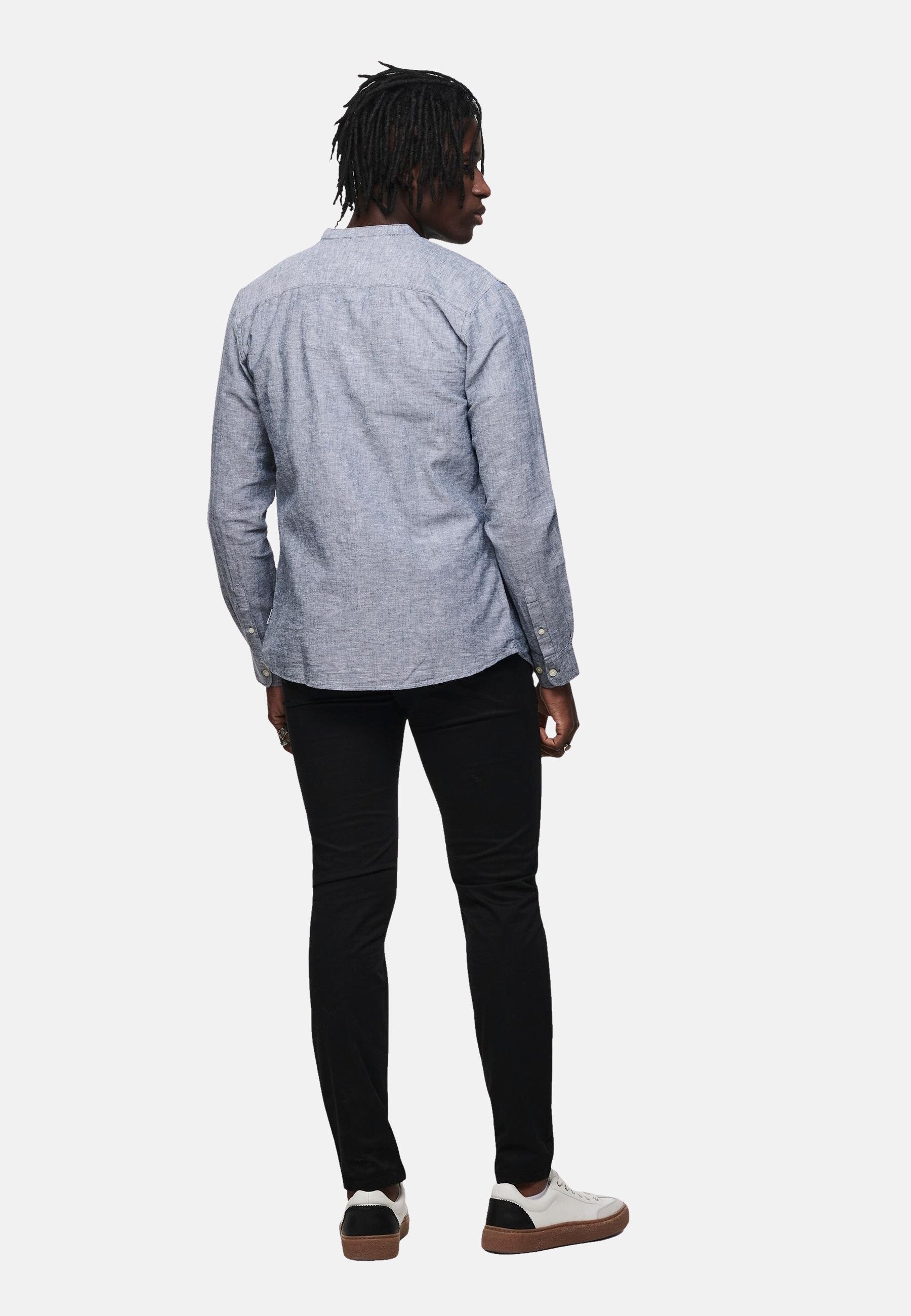 Only & Sons Slim Fit Freizeithemd Caiden Solid mit Maokragen und durchgehender Knopfleiste