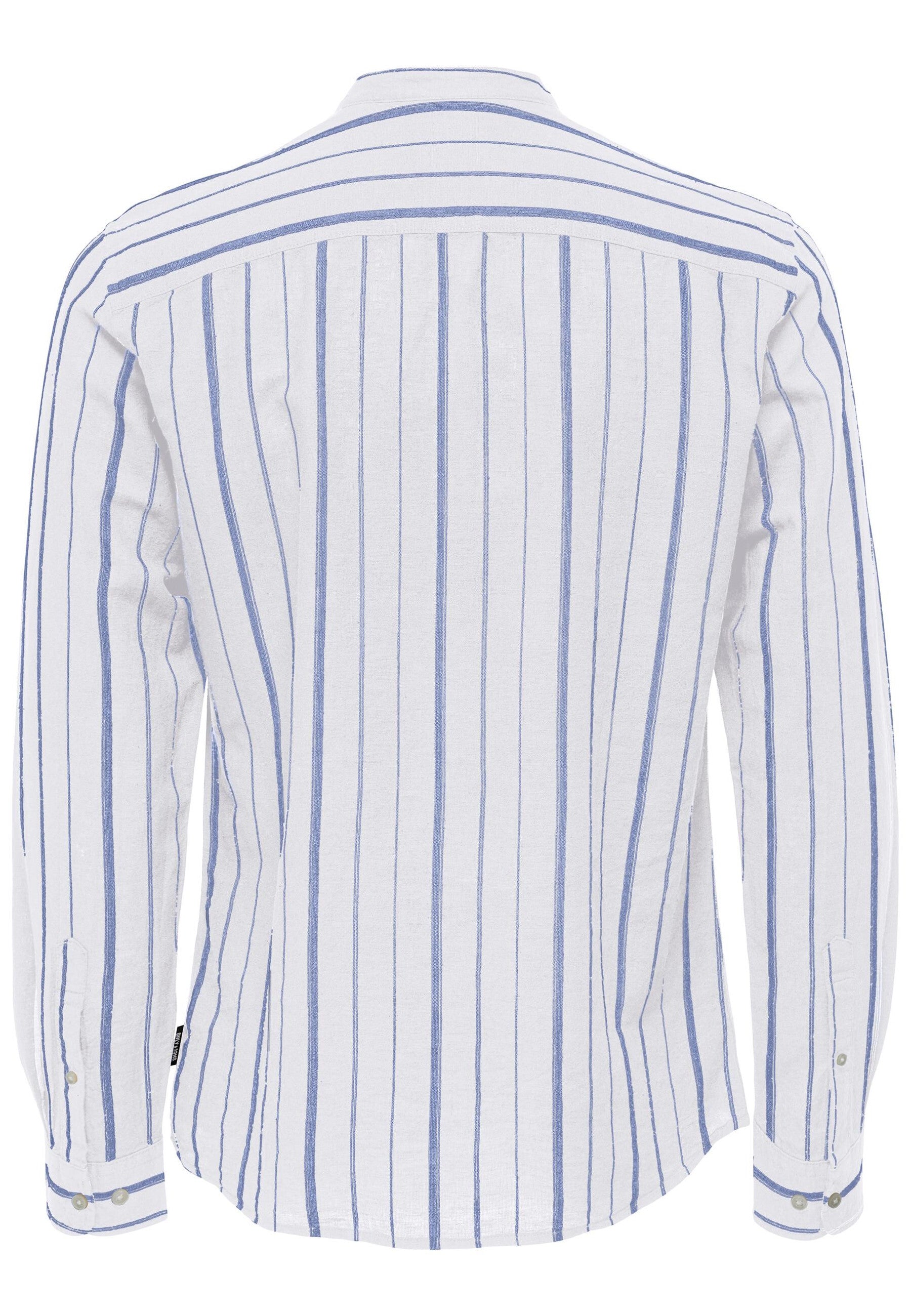 Only & Sons Slim Fit Freizeithemd Caiden Stripe mit Maokragen und durchgehender Knopfleiste