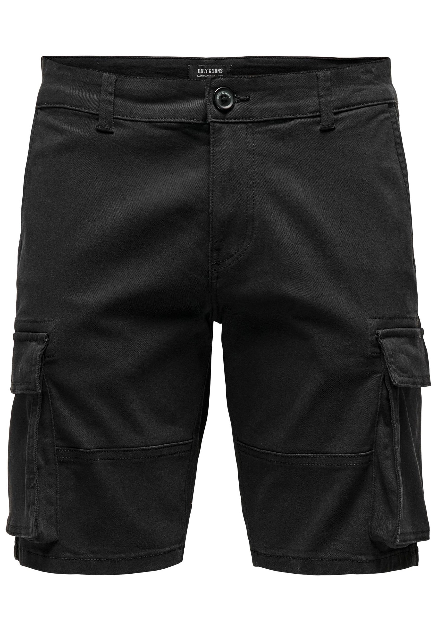 Only & Sons Regular-Fit-Cargoshorts Cam Stage mit seitlichen Eingrifftaschen und Leistentaschen am Gesäß in Regular Fit